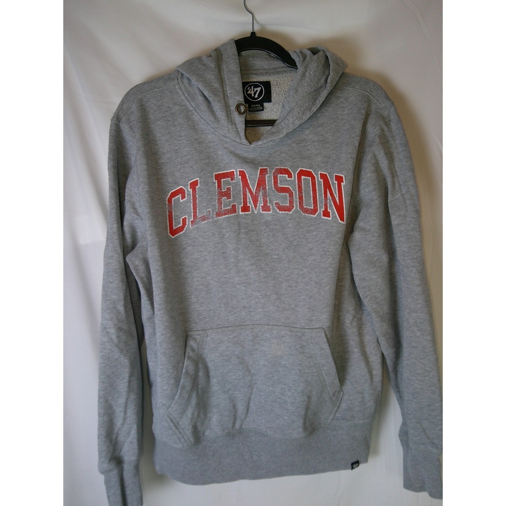 47 Brand Clemson Tigers Pullover Hoodie Sweatshirt Gray Men's Small NCAA